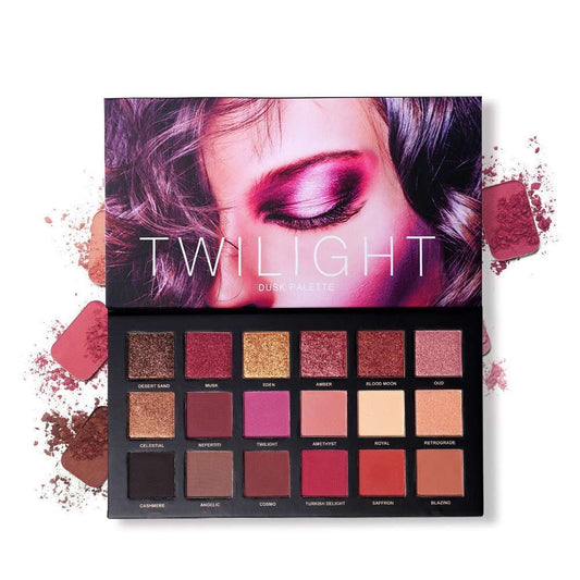 18 Colors Eye Shadow Makeup Palette Matte Shimmer Velvet Pigmented Twilight And Dusk Eyeshadow Powder Make up Cosmetics Set - buyhub express