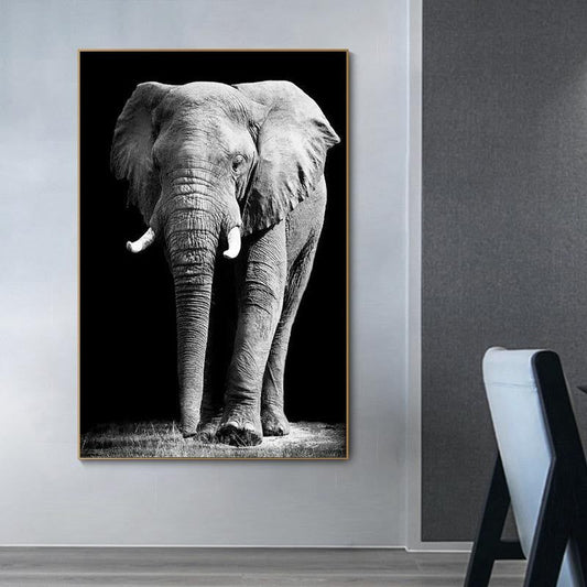 African Wild Elephant Canvas Painting - buyhub express