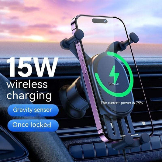 Car Phone Holder Wireless Charger Fixed Anti-shake - buyhub express