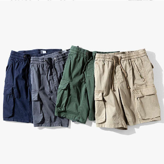 Cropped Pants Men's Loose Cargo Shorts Men's Korean-style Fashionable Casual Pants - buyhub express