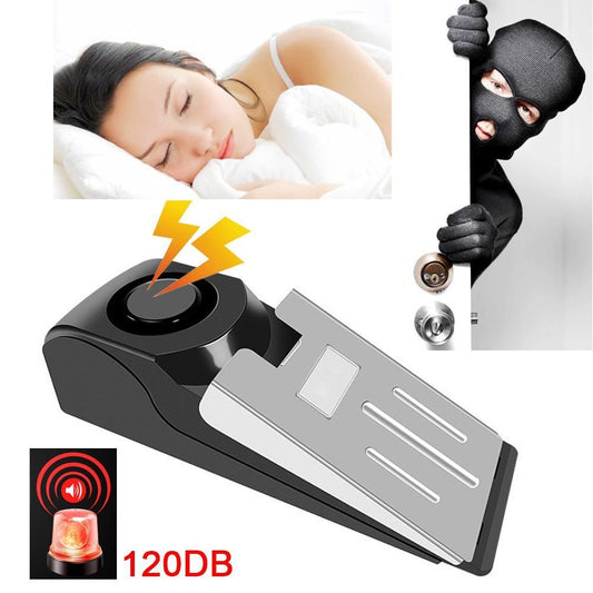 Electronic Burglar Alarm Intelligent Home Security Wedge Door Stop Alarm System Device Hotel Intruder Alert Detection - buyhub express