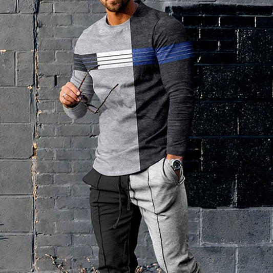 European And American Multi-color Long Sleeve Casual Sports Men Suit - buyhub express