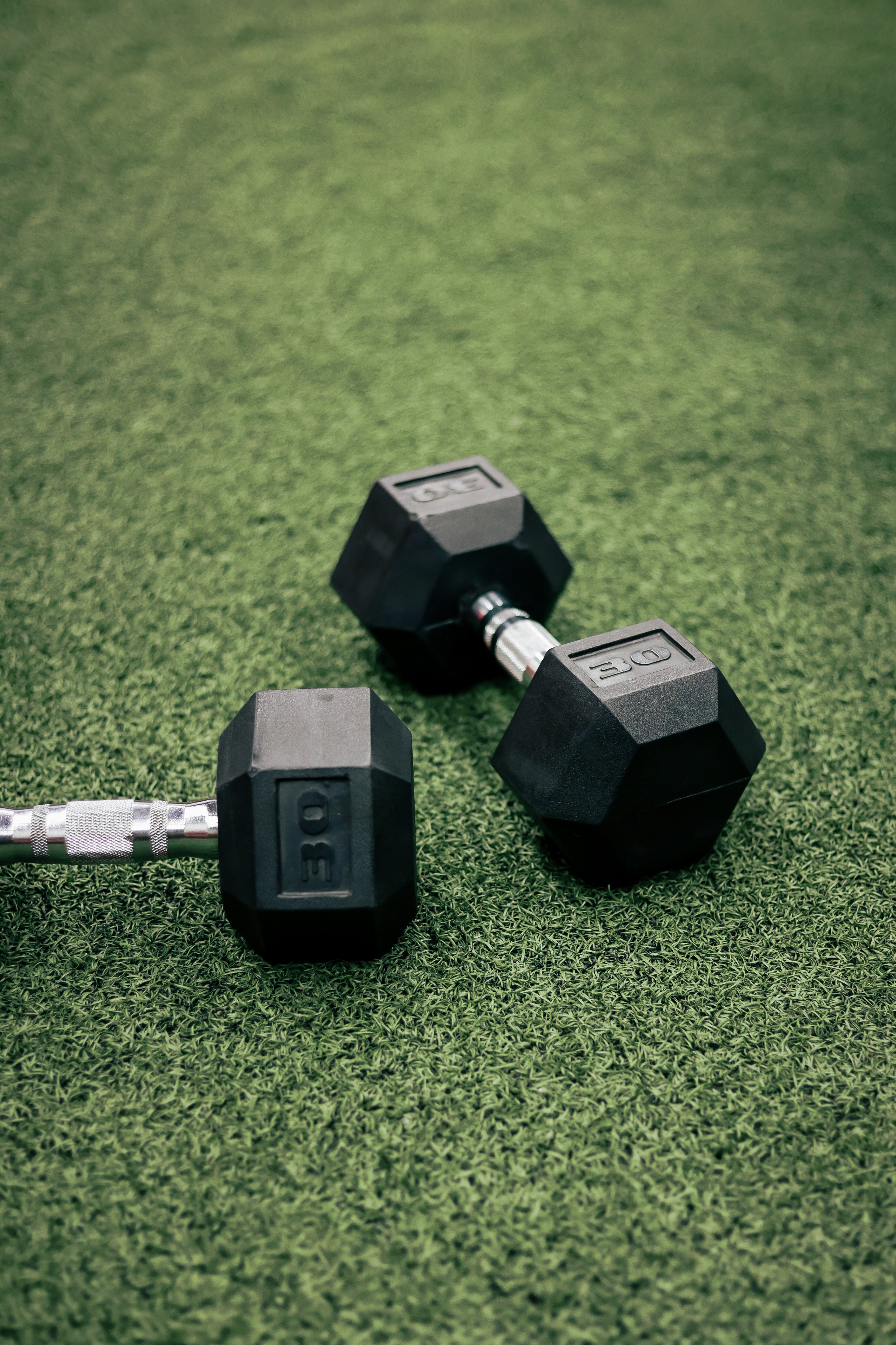 Home gym with two dumbbells