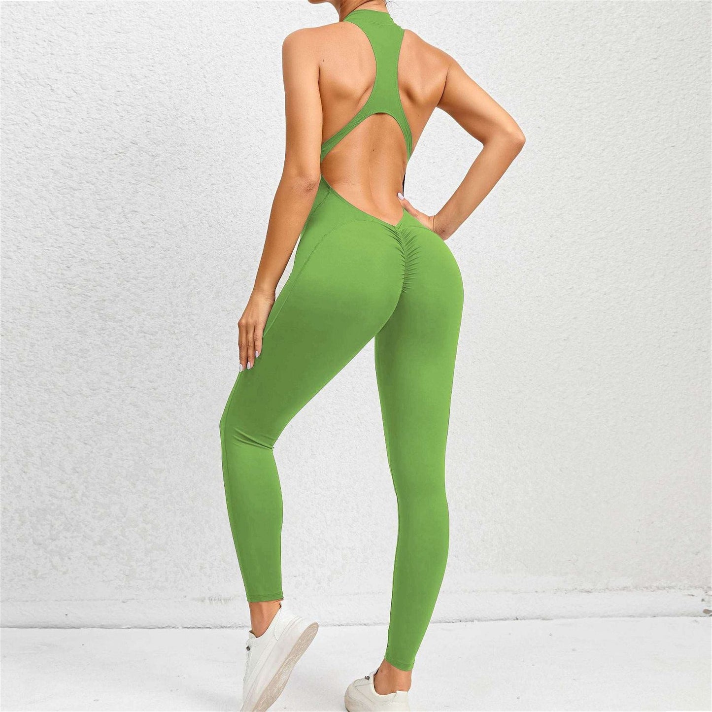 Integrated Zipper Yoga Jumpsuit - buyhub express