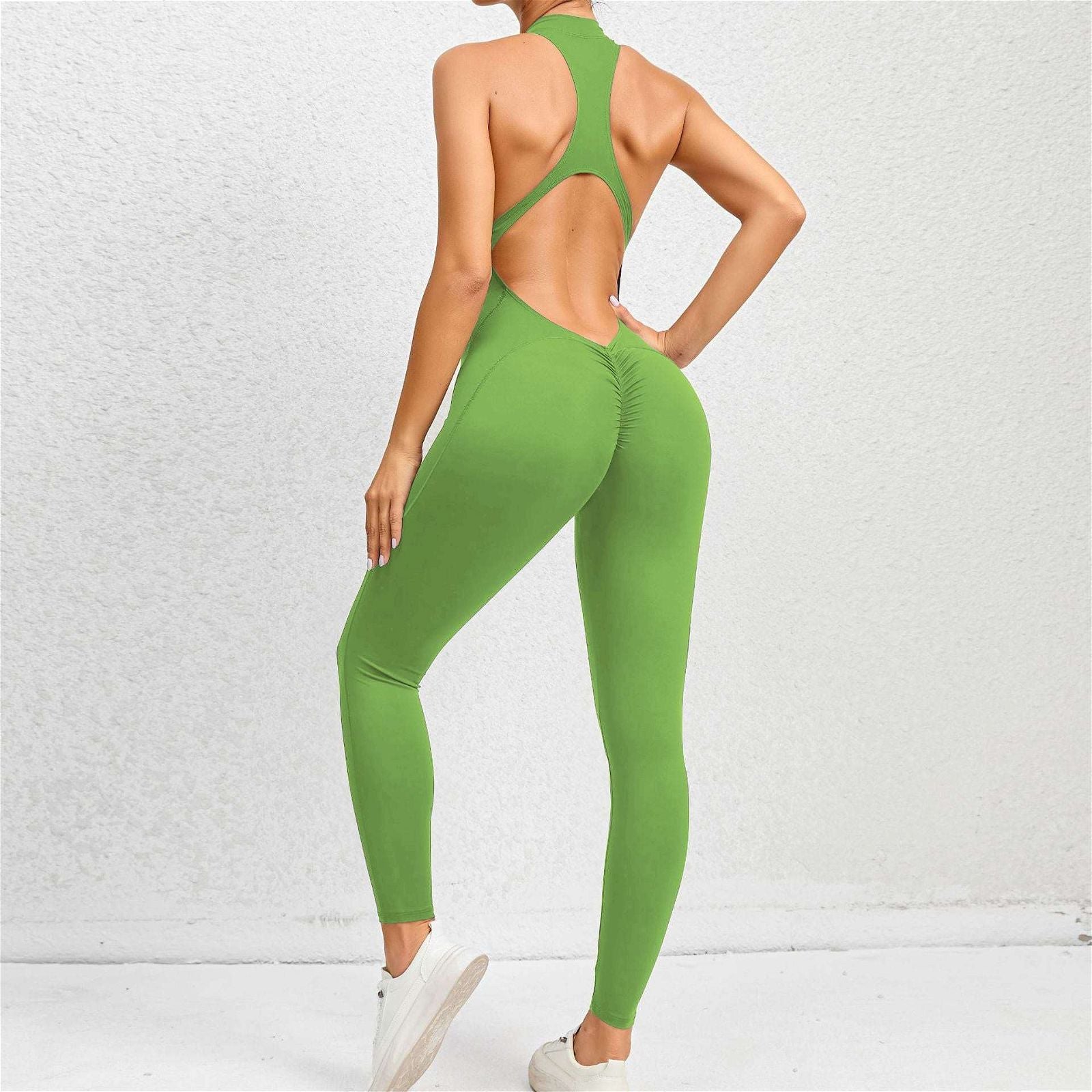 Integrated Zipper Yoga Jumpsuit - buyhub express