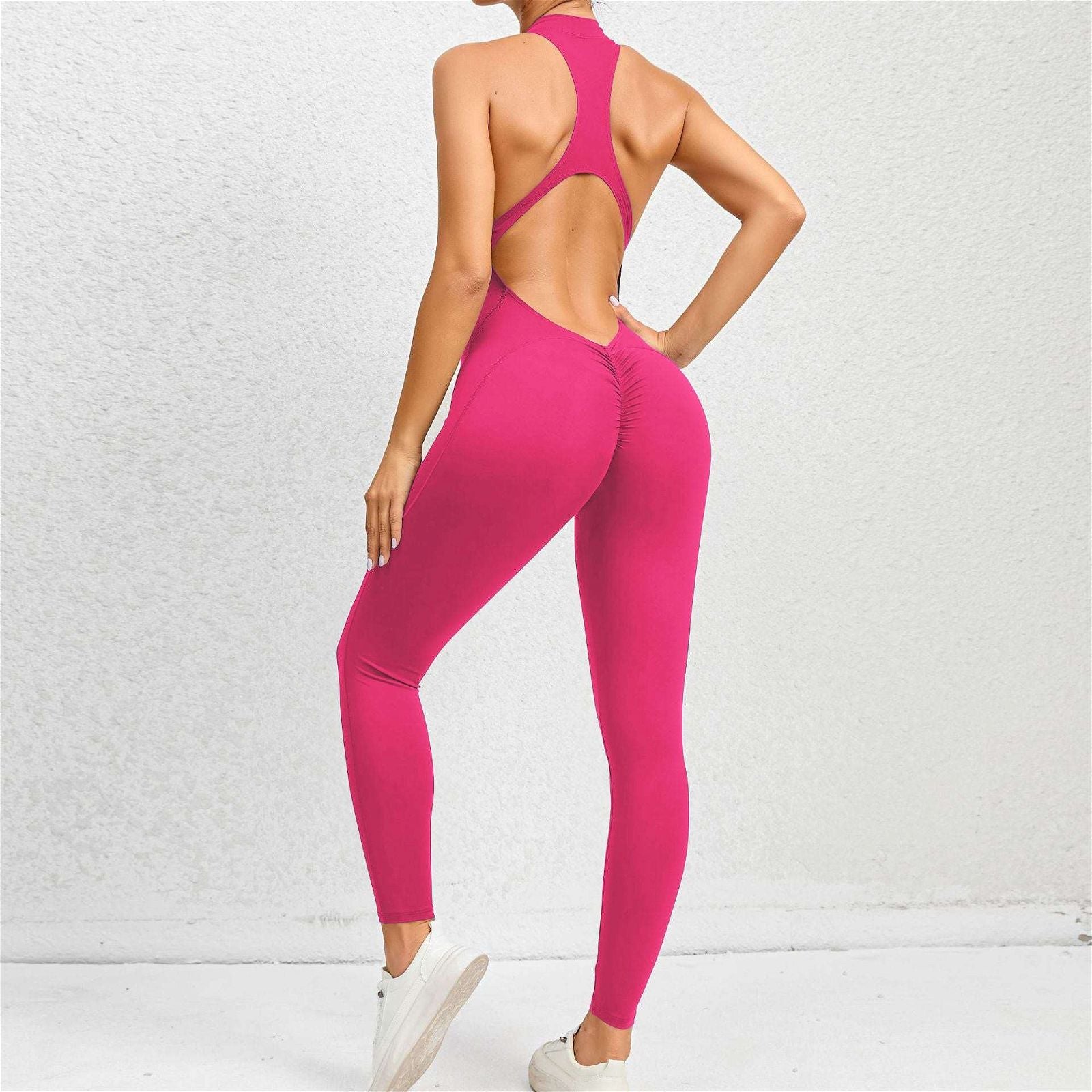 Integrated Zipper Yoga Jumpsuit - buyhub express