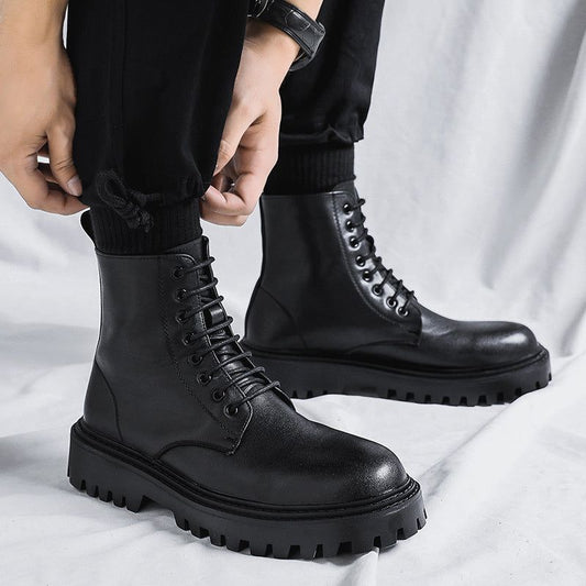 Men's Leather New High-top Boots - buyhub express