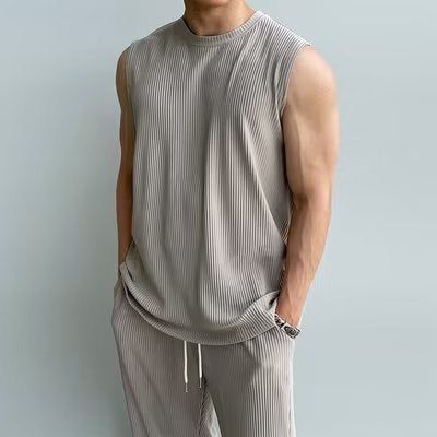 Men's Summer Tank Top Sleeveless T-shirt Sportswear Two-piece Suit - buyhub express