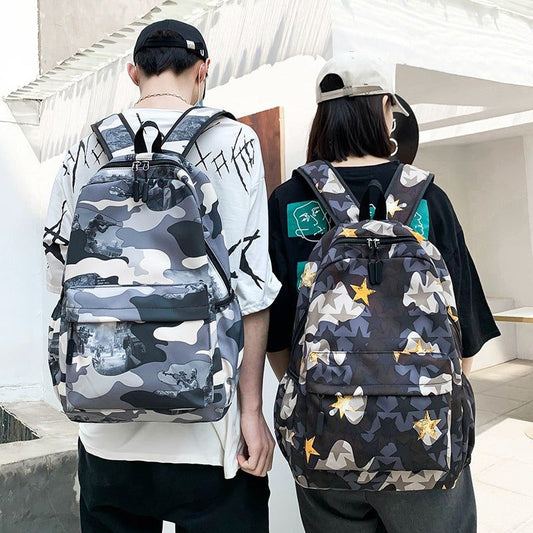 New Fashion Personalized Graffiti Large Capacity Canvas Backpack - buyhub express