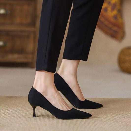 New Women's Shoes Workplace Work Shoes Black High Heels - buyhub express