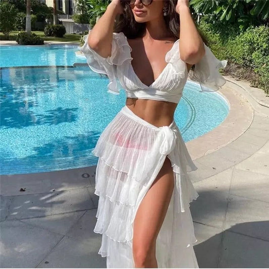 Sexy 2pcs Sets Women Summer Beach Dress - buyhub express