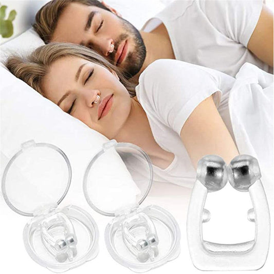 Silicone Magnetic Anti Snore Stop Snoring Nose Clip Sleep Tray Sleeping Aid Apnea Guard Night Device - buyhub express