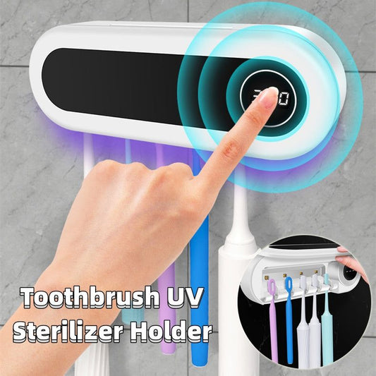 Wall Mounted Toothbrush Holder Smart Toothbrush UV Sterilizer Holder Toothpaste Dispenser Squeezer For Bathroom Accessories - buyhub express